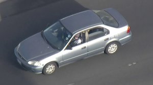 Authorities were in pursuit of a vehicle in the Norwalk area on May 17, 2018. (Credit: KTLA)