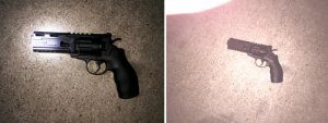 A BB gun is pictured in photos provided by the Inglewood Police Department on June 23, 2018.