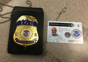 The U.S. Attorney's Office provided this image of a badge and identification card used by Farad Bell during an encounter with police and a teenager in Ventura on Dec. 2, 2017.