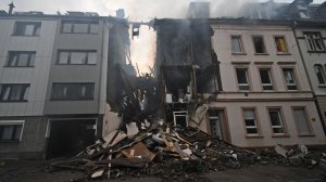 Debris is seen after an explosion in a building in Wuppertal, Germany, on June 24, 2018. (Credit: HENNING KAISER/AFP/Getty Images)