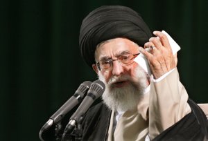 Iran's supreme leader Ayatollah Ali Khamenei delivers a speech during the 18th anniversary of the death of Iran's revolutionary founder Ayatollah Ruhollah Khomeini at the latter's mausoleum in Tehran, 04 June 2007. (Credit: ATTA KENARE/AFP/Getty Images)