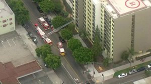 A fire captain was fatally shot and another injured while responding to an incident in Long Beach on June 25, 2018. (Credit: KTLA)