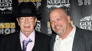 Richard "The Old Man" Harrison, left, and his son Rick Harrison, right, are seen in a photo taken in 2014. (Credit: Ethan Miller/Getty Images via CNN)