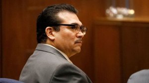 Paul Gonzales, a 1984 Olympic boxing champion and county-employed boxing coach, appears in Los Angeles County Superior Court for a preliminary hearing on July 19, 2018, as he faces eight felony counts including lewd acts on a child. (Credit: Al Seib / Los Angeles Times)