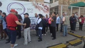 People queue to vote just before the opening of the polls during general elections in Queretaro, Mexico, on Juy 1, 2018. (Credit: RODRIGO ARANGUA/AFP/Getty Images)