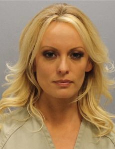 Stormy Daniels is shown in a booking photo released by the Franklin County Sheriff’s Office on July 12, 2018.