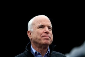 Sen. John McCain speaks at a campaign event on Dec. 27, 2007 in Des Moines, Iowa. (Credit: Eric Thayer/Getty Images)