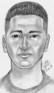 A man known only as "David" who was involved in the kidnapping of a businessman in San Gabriel is seen in a Los Angeles County Sheriff's Department composite sketch released by the FBI on Aug. 20, 2018.