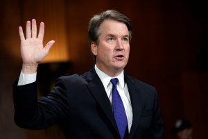 Supreme Court nominee Brett Kavanaugh is sworn in to testify before the Senate Judiciary Committee on Capitol Hill on September 27, 2018 in Washington, DC. (Credit: by Andrew Harnik - Pool/Getty Images)