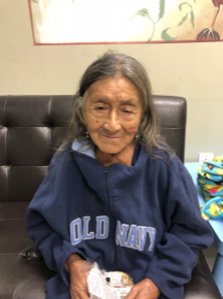 Los Angeles police are seeking the family of the elderly woman pictured in this photo after she was found wandering near MacArthur Park on Sept. 29, 2018.