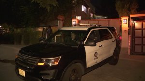 investigate a burglary at Rihanna's home on Sept. 25, 2018. (Credit: KTLA)