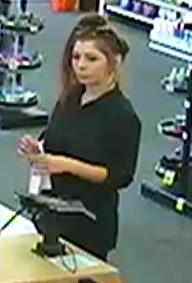 A woman suspected of defrauding Coinstar machines in Thousand Oaks is seen in this photo released by police on Oct. 13, 2018. 