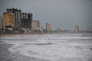 The boardwalk in Mazatlan, Sinaloa state, Mexico, is seen on Oct. 22, 2018, before the arrival of Hurricane Willa. (Credit: Alfredo Estrella / AFP / Getty Images)