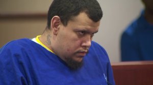 Kareem Ernesto Leiva appears for his arraignment in a Lancaster courtroom on Oct. 3, 2018. (Credit: KTLA)