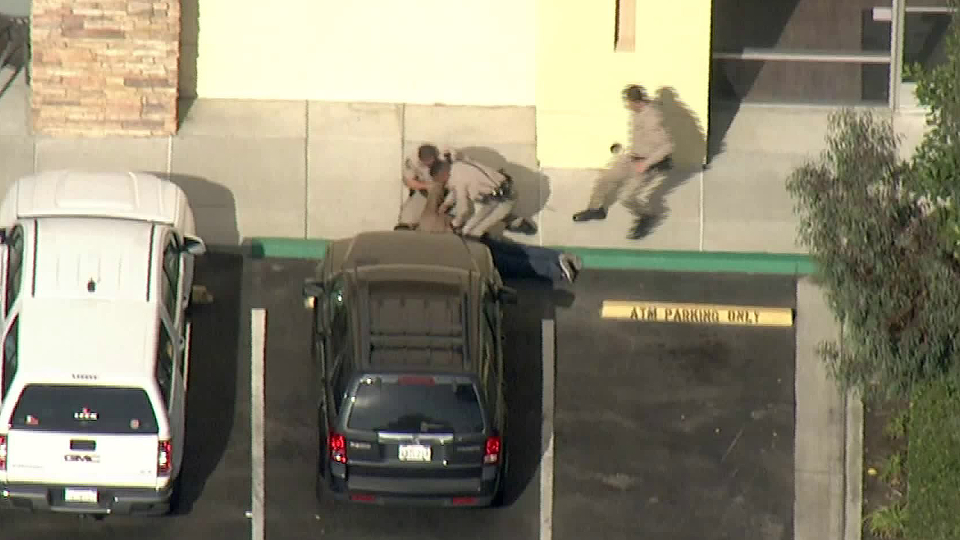 A man is in custody after a pursuit ends in Seal Beach on Nov. 16, 2018. (Credit: KTLA)