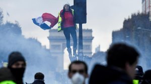 Police in Paris have fired tear gas and used water cannon against protesters on the Champs Elysées, in the center of the French capital. (Credit: CNN)