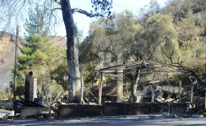 The remains of the restaurant Kristy's Roadhouse Malibu, destroyed by the Woolsey Fire, is seen on Nov. 15, 2018. (Credit: Frederic J. Brown / AFP / Getty Images)