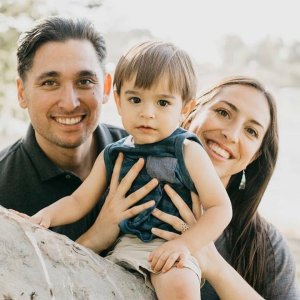 Gardena Police Officer Toshio Hirai is seen with his wife and 2-year-old son in an undated photo released by the Police Department on Nov. 15, 2018.
