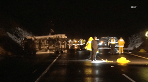 Investigators respond to the scene of a fatal crash on Interstate 8 in rural eastern San Diego County on Nov. 29, 2018. (Credit: San Diego News Video)