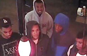 Five suspects in a violent robbery at a Sherman Oaks restaurant on Sept. 21, 2018, are seen in this photo released by LAPD on Nov. 13, 2018. 