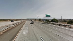 The southbound 15 Freeway, approaching Oak Hills Road, in Hesperia, as pictured in a Google Street View image in June of 2017.