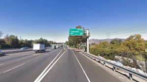 The northbound 5 Freeway at Colorado Boulevard in Griffith Park, as pictured in a Google Street View map in December, 2018.