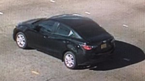 Detectives are seeking this 2019, black four-door Toyota Yaris or Scion iA in connection with the fatal shooting of a 70-year-old woman in Inglewood on Christmas Day, 2018. (Credit: Inglewood Police Department)