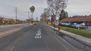 The 1000 block of East Washington Street in Colton, as seen in a Google Street View map in March of 2018.