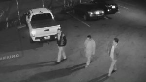Three men were caught on camera breaking into a juke box at Tony's Saloon in Los Angeles on Dec. 16, 2018.