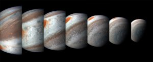 These images were captured by NASA spacecraft Juno it flew close by Jupiter in October 2018. It first left earth see the other planet in 2011. (Credit: NASA)