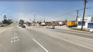 The intersection of Anaheim Street and Sampson Avenue in Wilmington, as pictured in a Google Street View image in April of 2018.
