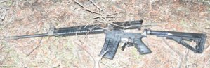 A rifle used in a series of robberies targeting AutoZone stores throughout Riverside and San Bernardino counties is seen in this photo released by Riverside police on Dec. 14, 2018.