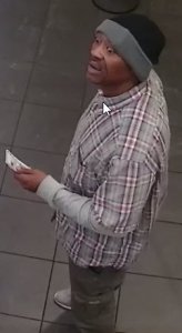 Long Beach police are seeking the man pictured in this surveillance photo in connection with a series of six robberies between Nov. 27, 2018, and Dec. 7, 2018.