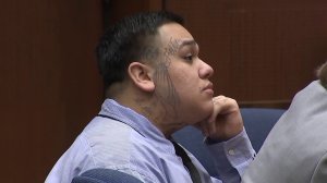 Alberto Ochoa, 21, appears in Los Angeles County Superior Court as his guilty verdict for murder and other charges are handed down on Dec. 12, 2018. He is accused of killing a USC student near the campus in July 2014 alongside four others. (Credit: KTLA)