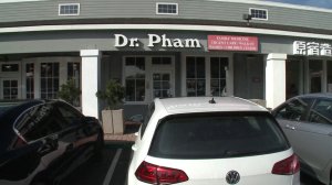 Dr. Dzung Pham's office at Irvine Village Urgent Care is shown on Dec. 18, 2018, when federal charges against him were announced. (Credit: KTLA)