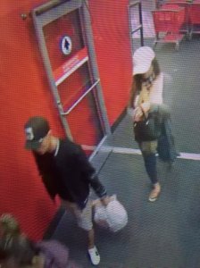 The female and male suspects appear in undated surveillance photos provided by the Ventura County Sheriff's Office.