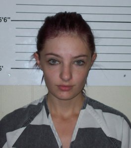 Cheyanne Harris is seen in a booking photo released by the Chickasaw County Sheriff's Office.