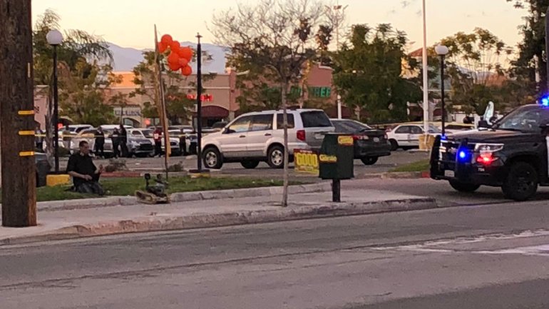 A man threatened to have a bomb at a shopping center near Mt. Vernon Avenue and Olive Street on Feb. 16, 2019, police said. (Credit: Colton Police Department)