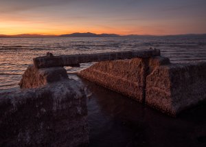 An irrigation structure of a farm that is emerging as the Salton Sea dries up is seen on Dec. 29, 2018, near Calipatria. (Credit: David McNew / Getty Images for Lumix)