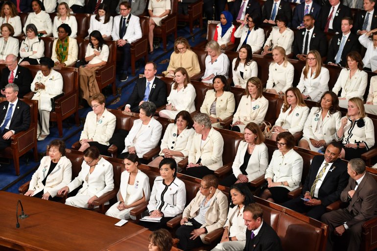 Lawmakers attend President Donald Trump's State of the Union address at the U.S. Capitol on Feb. 5, 2019. (Credit: MANDEL NGAN/AFP/Getty Images)