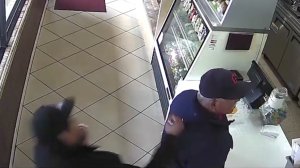 Detectives are seeking the attacker pictured in this surveillance photo in connection with a stabbing in Maywood on Feb. 10, 2019. (Credit: Los Angeles County Sheriff's Department)