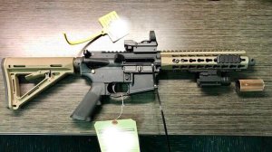 A AR-type semi-automatic rifle, pictured in an undated photo released by the U.S. Bureau of Alcohol Tobacco, Firearms and Explosives.