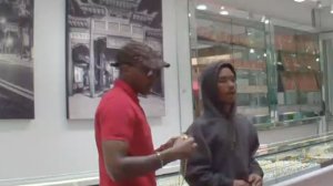 Chinatown jewelry store on Feb. 26, 2019 are shown in a still from a video provided by LAPD. The man on the left remains outstanding.