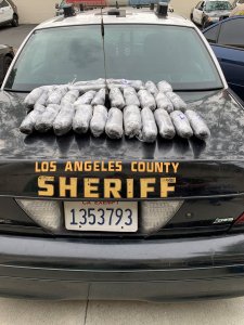 Deputies seized 29 pounds of methamphetamine and arrested a man following a routine traffic stop in South Whittier on March 1, 2019. (Credit: Los Angeles County Sheriff's Department)