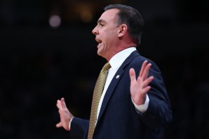 Head coach Russell Turner of the UC Irvine Anteaters looks on in the first half against the Oregon Ducks at SAP Center on March 24, 2019 in San Jose. (Credit: Yong Teck Lim/Getty Images)