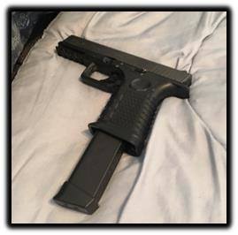 A handgun recovered from a group of alleged Inland Empire serial robbers following their arrest in Rancho Cucamonga on Dec. 12, 2018. (Credit: Riverside Police Department)