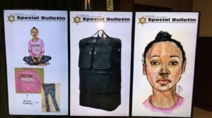 Images showing a sketch of a girl found dead in Hacienda Heights, the clothing she was wearing at the time and a duffle bag she was found in are shown in images released by the Los Angeles County Sheriff's Department on March 6, 2019.