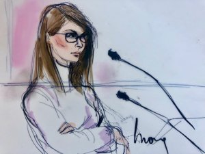 Lori Loughlin appears in a federal courtroom in Los Angeles after being arrested in a college admissions fraud case on March 13, 2019. (Credit: Mona S. Edwards)