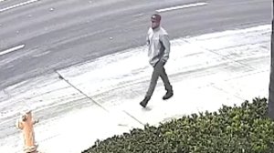 A man wanted in connection with a sexual battery that occurred in Long Beach is seen in a Feb. 26, 2019, surveillance still released by the Long Beach Police Department.