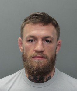 Conor McGregor is seen in a booking photo released by the Miami Beach Police Department on March 11, 2019.
